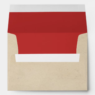 Vintage Antique Tan/Red 5x7 Custom Return Address Envelope