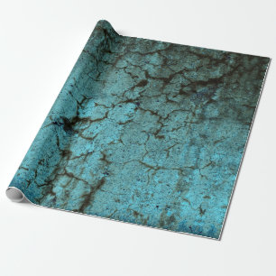 Vintage Antique Teal Green Texture Grunge Wrapping Paper