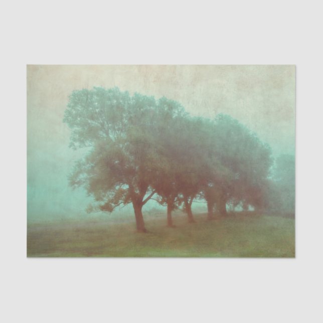 Vintage Antique Teal Texture Landscape Decoupage Tissue Paper (Front)