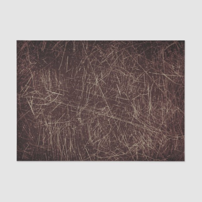 Vintage Antique Texture Dark Brown Scratches Tissue Paper (Front)