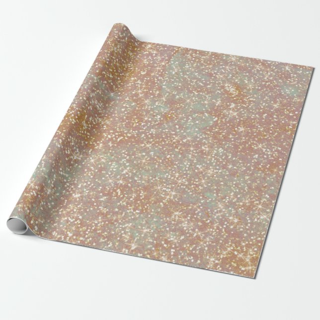 Vintage Antique Texture Gold Glitter Decoupage Wrapping Paper (Unrolled)