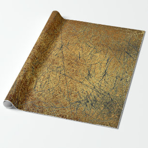Vintage Antique Texture Yellow Gold Scratches Wrapping Paper