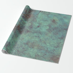 Vintage Antique Textured Teal Brown Decoupage Wrapping Paper