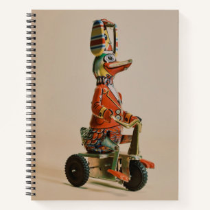 Vintage Antique Toy Duck on Bike Notebook