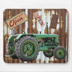 Vintage Antique Tractor Corrugated Vintage Tin Mouse Mat