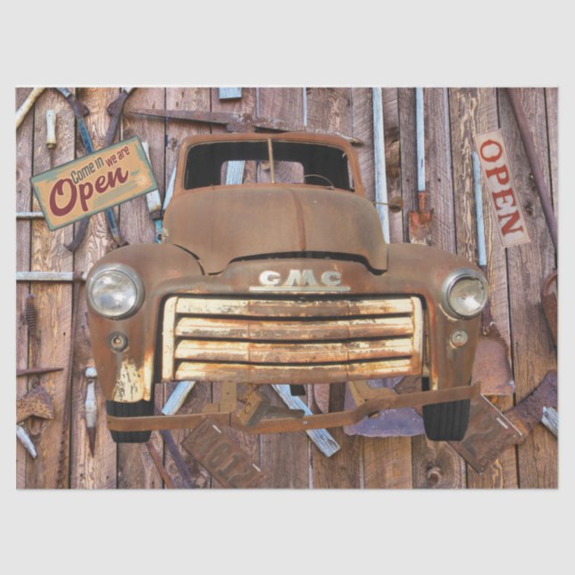 Vintage Antique Truck Vintage Tools Tissue Paper (Front)