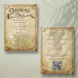 Vintage Antique Wedding Ceremony Program Templates