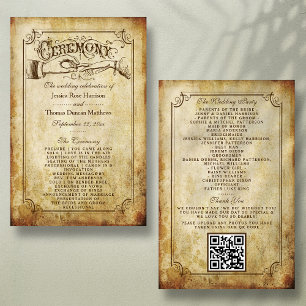 Vintage Antique Wedding Ceremony Program Templates