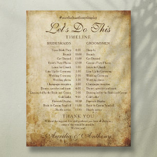 Vintage Antique Wedding Schedule Timeline