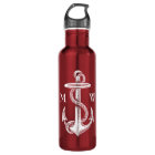 Vintage Antique White Anchor Turquoise Background