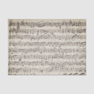 Vintage Antiqued Handwritten Music Notes  Tissue Paper