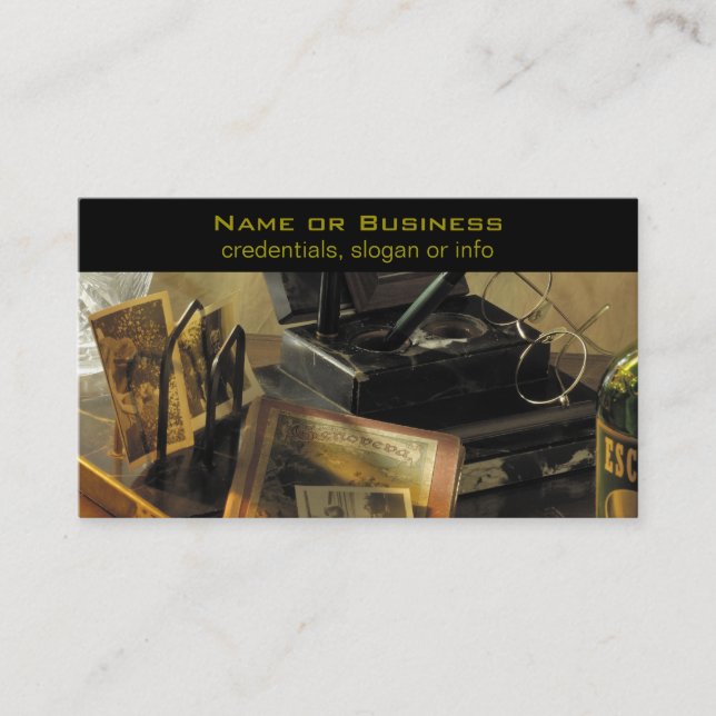 Vintage Antiques and Nostalgic Mementos Business Card (Front)