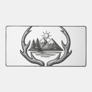 Vintage Antler Mountain Wilderness Desk Mat