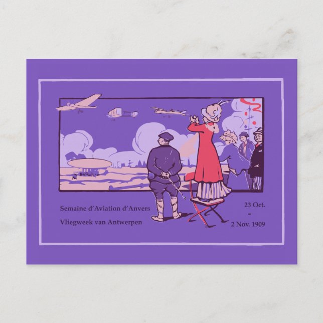 Vintage Antwerp Aviation Week (Dutch/French) Postcard (Front)