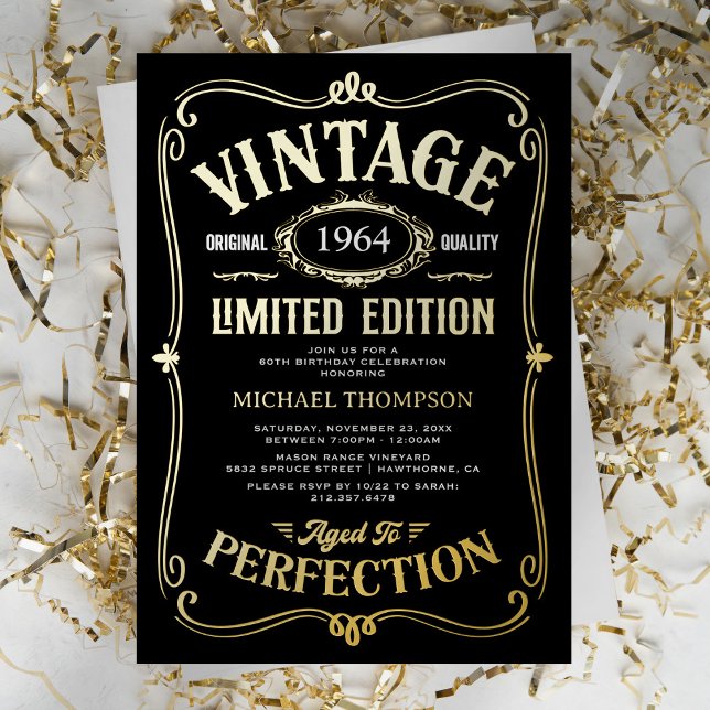 Vintage Any Age Adult Birthday Black Gold (Creator Uploaded)