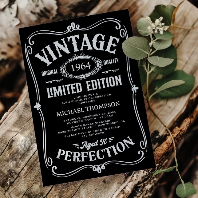 Vintage Any Age Adult Birthday Invitation (Creator Uploaded)