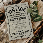 Vintage Any Age Adult Birthday Invitation<br><div class="desc">Take a step back in time with our Vintage adult birthday invitations. With a dirty cream background that can be custom-tailored to any hue of your choosing, this invitation injects an old-world charm into your celebration. The characteristically whiskey themed text template adds a touch of sophistication and is a breeze...</div>