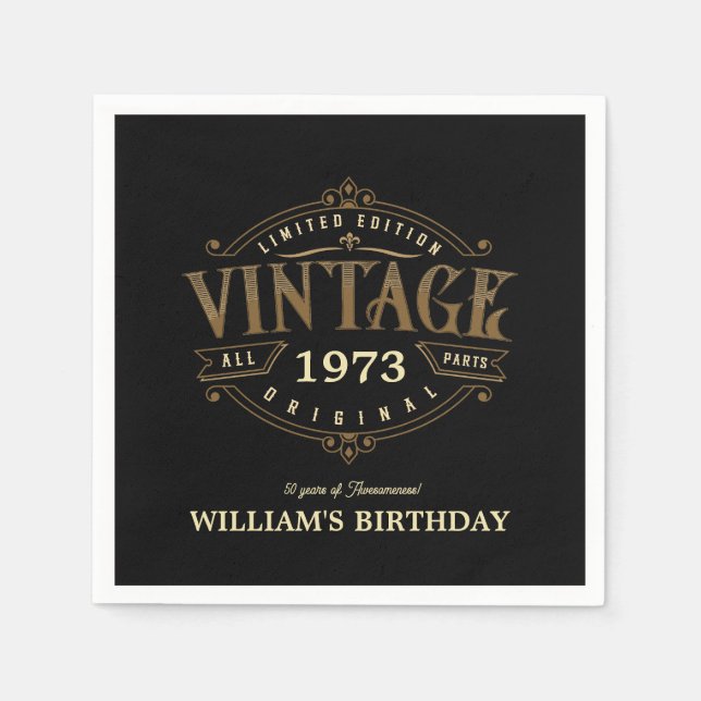 Vintage Any Age Handicraft Theme Napkin (Front)