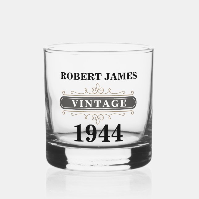 Vintage Any Birthday Whiskey Glass (Front)