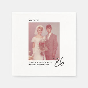 Vintage Any Year Wedding Anniversary Photo  Napkin