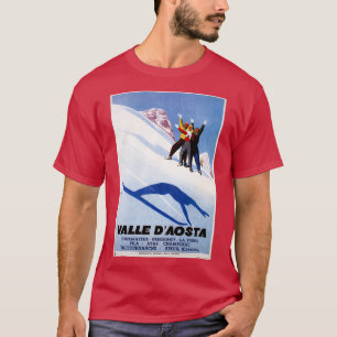Vintage Aosta winter sports Italian Alps travel ad T-Shirt