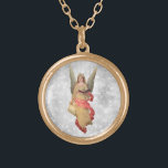 *~* Vintage AP40 Classic Angels Scroll Book Gold Plated Necklace<br><div class="desc">(search id AP40 for similar designs) Transfer to other products if you like. Vintage ROUND Gold design with sweet classic art of a young female ANGEL hold a SCROLL and a BOOK. * Energetically Enhanced Romantic Vintage Retro Antique ANGEL faux Glitter diamond pave Background. An angel with a Floral wreath...</div>