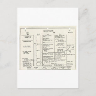 Vintage Apollo 11 Flight Plan Postcard