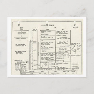 Vintage Apollo 11 Flight Plan Postcard