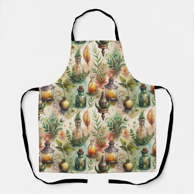 Vintage Apothecary Bottles Pattern (1) Apron (Front)