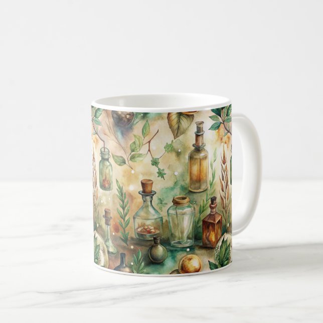 Vintage Apothecary Bottles Pattern (2) Coffee Mug (Front Right)
