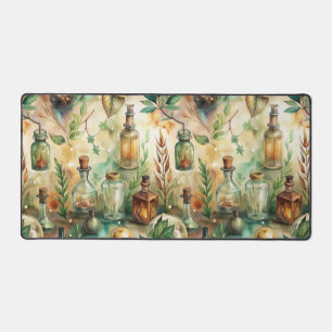Vintage Apothecary Bottles Pattern (2) Desk Mat