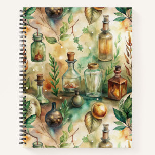 Vintage Apothecary Bottles Pattern (2) Notebook