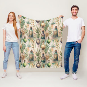 Vintage Apothecary Bottles Pattern (3) Fleece Blanket