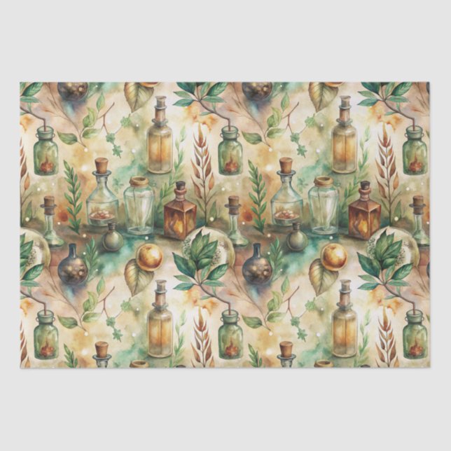 Vintage Apothecary Bottles Pattern (3) Tissue Paper (Front)
