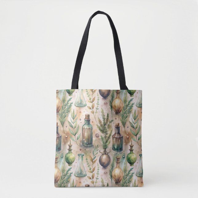 Vintage Apothecary Bottles Pattern (3) Tote Bag (Front)