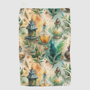 Vintage Apothecary Bottles Pattern (4) Golf Towel