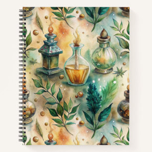Vintage Apothecary Bottles Pattern (4) Notebook