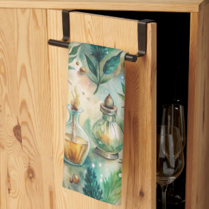 Vintage Apothecary Bottles Pattern (4) Tea Towel