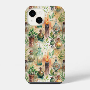 Vintage Apothecary Bottles Pattern (5) iPhone 14 Case