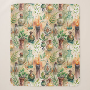Vintage Apothecary Bottles Pattern (5) Sherpa Blanket