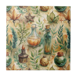 Vintage Apothecary Bottles Pattern (6) Tile