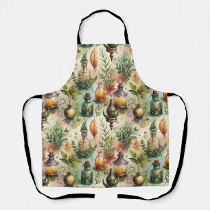 Vintage Apothecary Bottles Pattern Apron