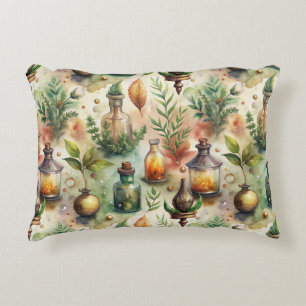 Vintage Apothecary Bottles Pattern Decorative Cushion