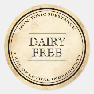 Vintage apothecary dairy free diet label