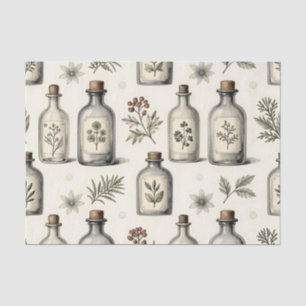 Vintage Apothecary Herb Bottles Pattern Tissue Paper