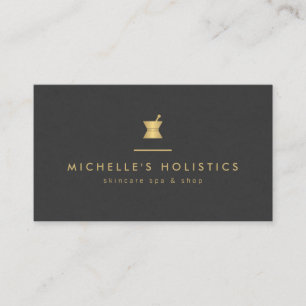 Vintage Apothecary Holistic Medicine Gold/Black Business Card