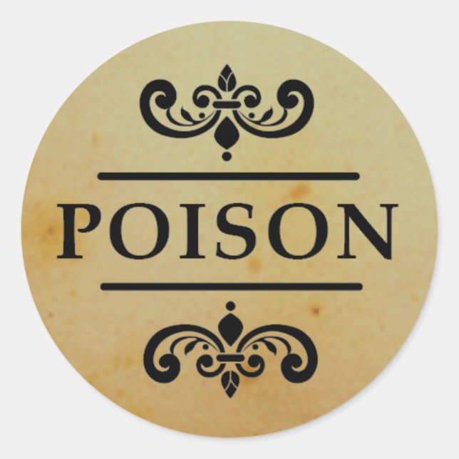 Vintage Apothecary Poison Halloween Stickers Label (Front)
