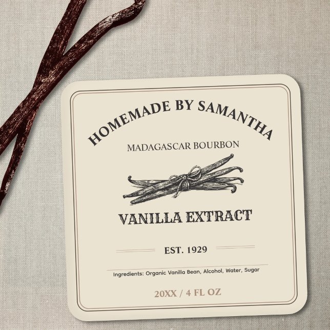 Vintage Apothecary Vanilla Extract Label Sticker (Vintage Apothecary Vanilla Extract Label Sticker)