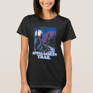 Vintage Appalachian Trail Night Scene Mountain Ret T-Shirt