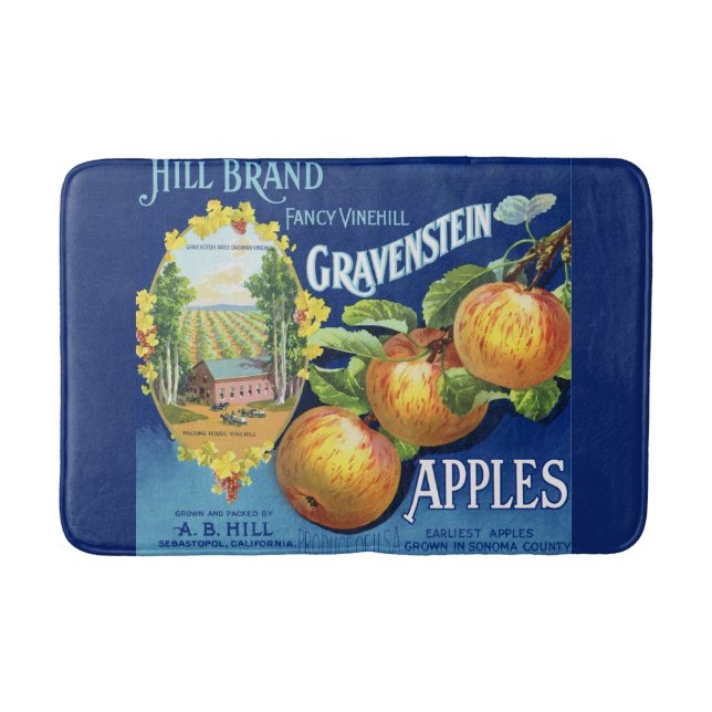 Vintage Apple Advertisement Bath Mat (Front)